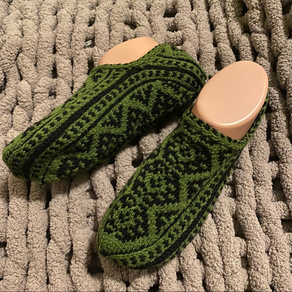 Hand Knitted Turkish Wool Socks | 100 % Natural Wool | Indoor Slipper Socks